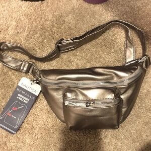 Nautica Metallic Bronze Crossbody Belt Bag